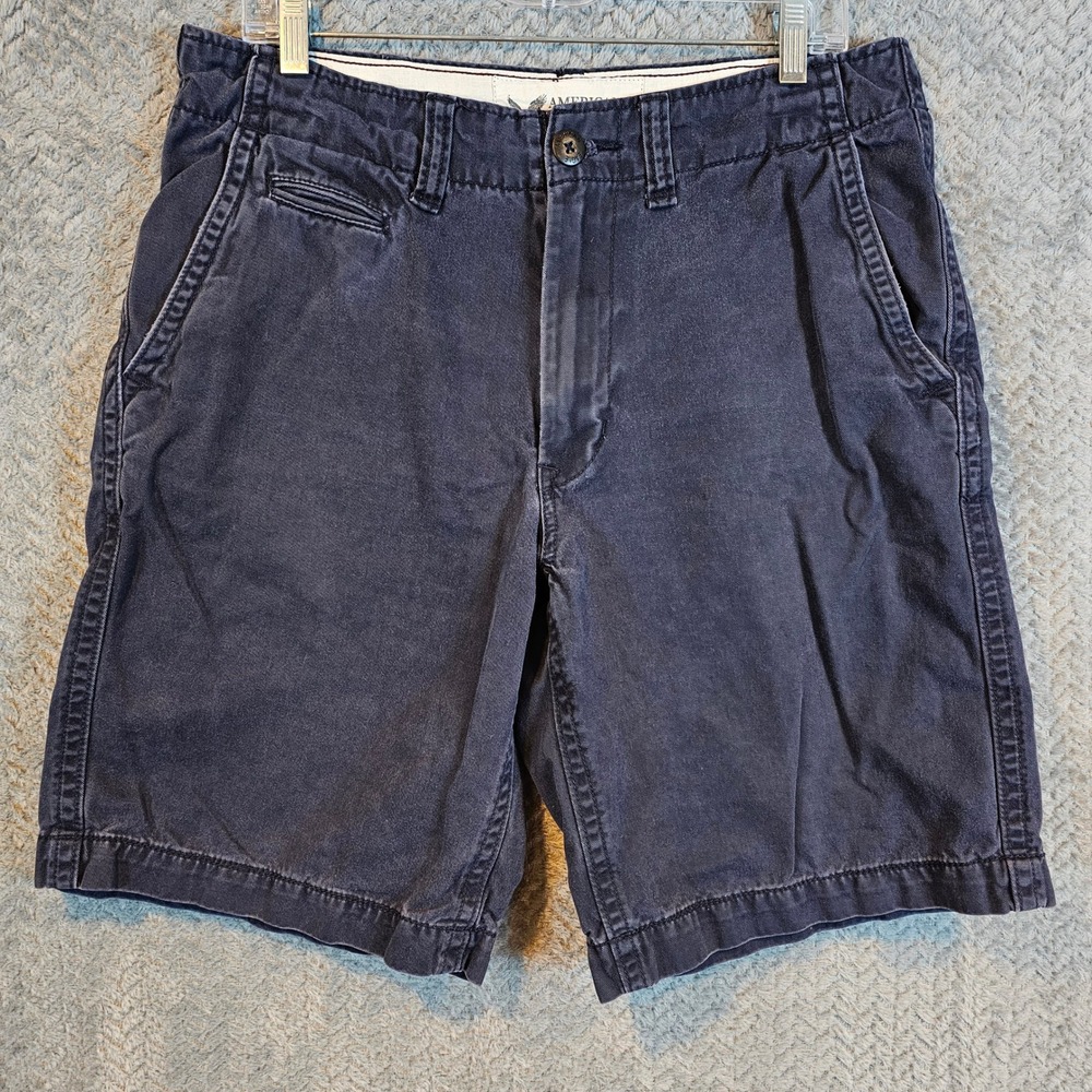 American Eagle Outfitters Mens Navy Blue Classic Length Chino Shorts Size 33